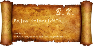 Bajza Krisztián névjegykártya